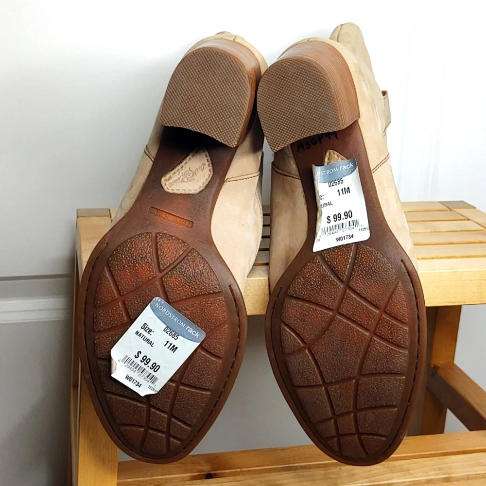 Born Crown Light Tan/Cream Suede Boots, Size 11 - Picture 4 of 9